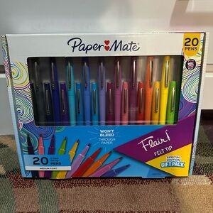 Paper Mate Flair Felt Tip Pens - Vibrant Assorted Colors, 20 Pack